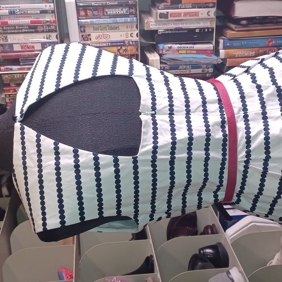 Liz Claiborne white navy dress size 10 - Picture 3 of 4